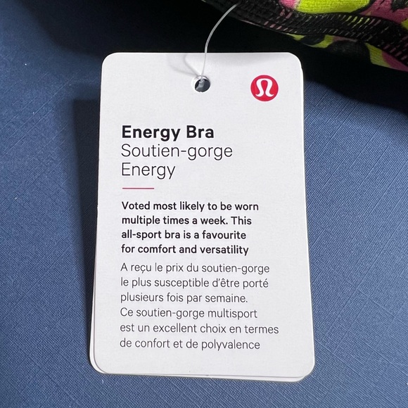 Lululemon Energy Bra Luxtreme NWT Size 4 Inflect Floral Highlight Yellow Multi - Picture 9 of 12